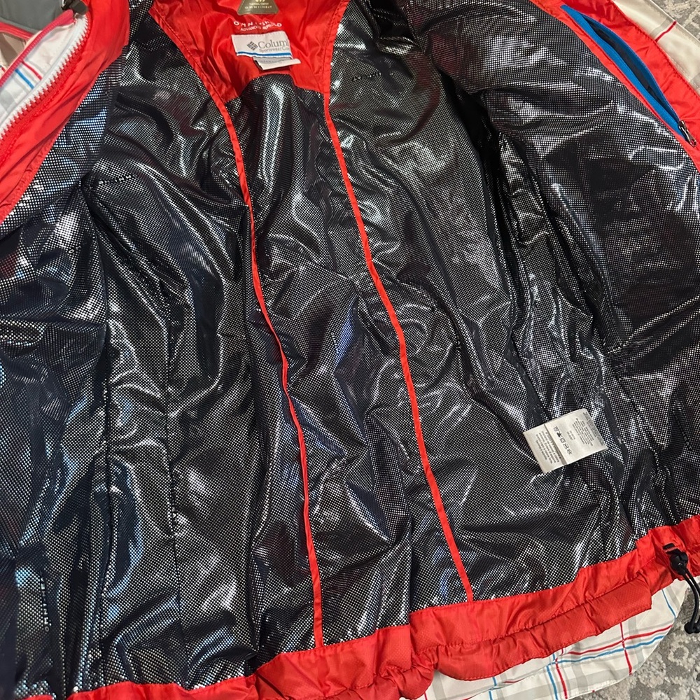 Columbia Women's Red and Blue Plaid Ski Jacket - Picture 4 of 5